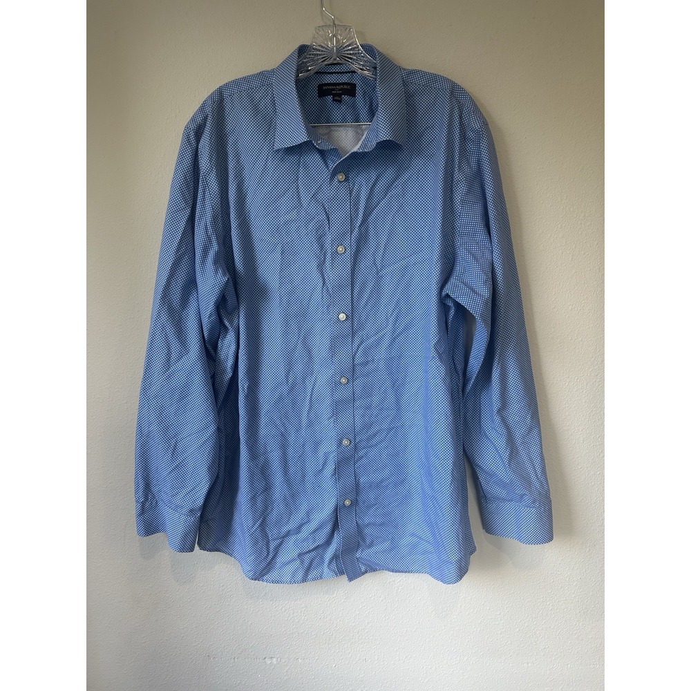 Banana Republic Men's XL Shirt Diamond Print Long Sleeve Button Up Non Iron Slim